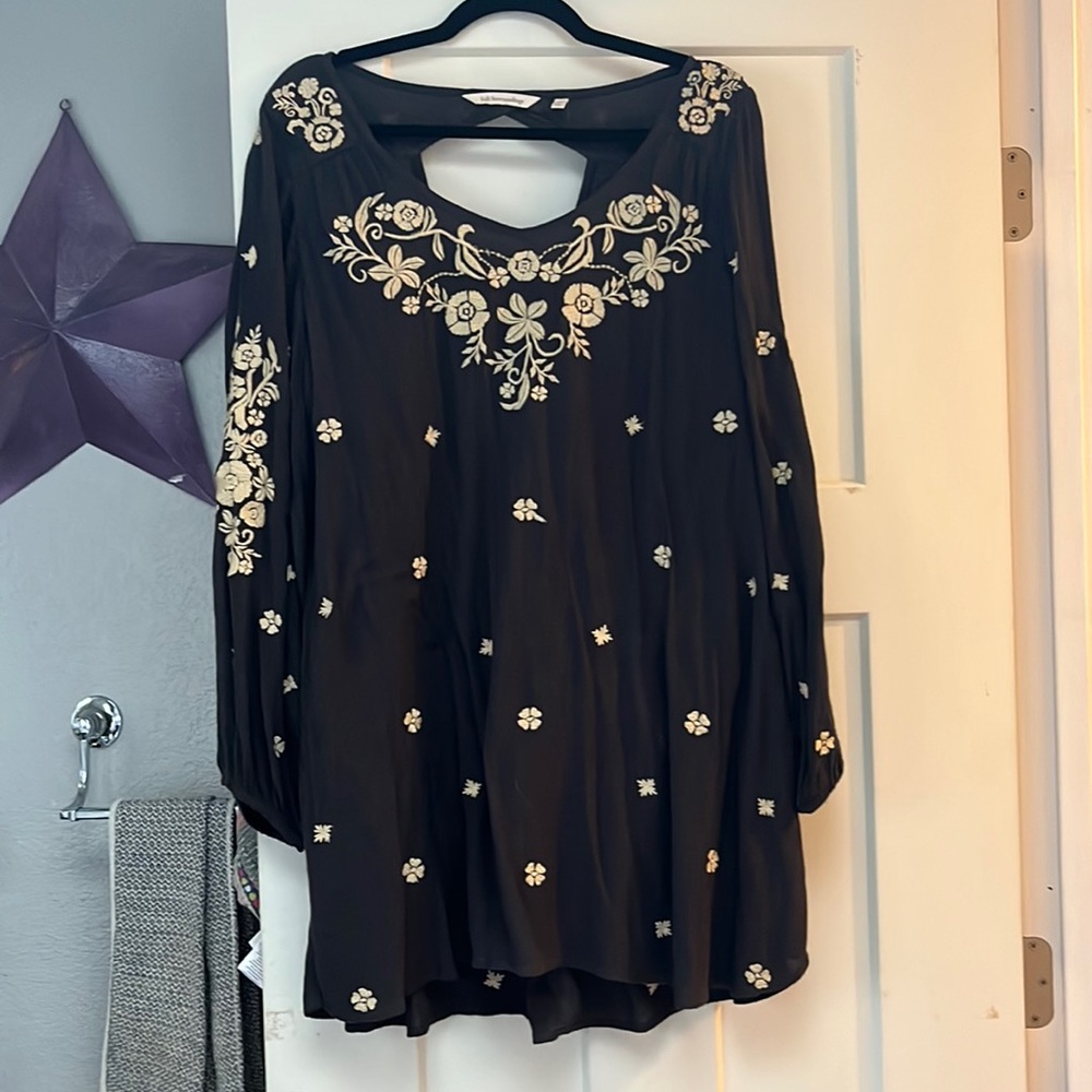 Soft surroundings brown gauze tunic